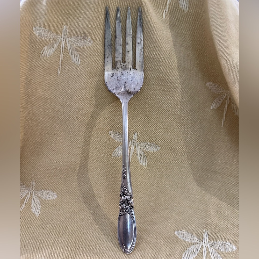 Vintage Community White Orchid 1953 Serving / Meat Fork.